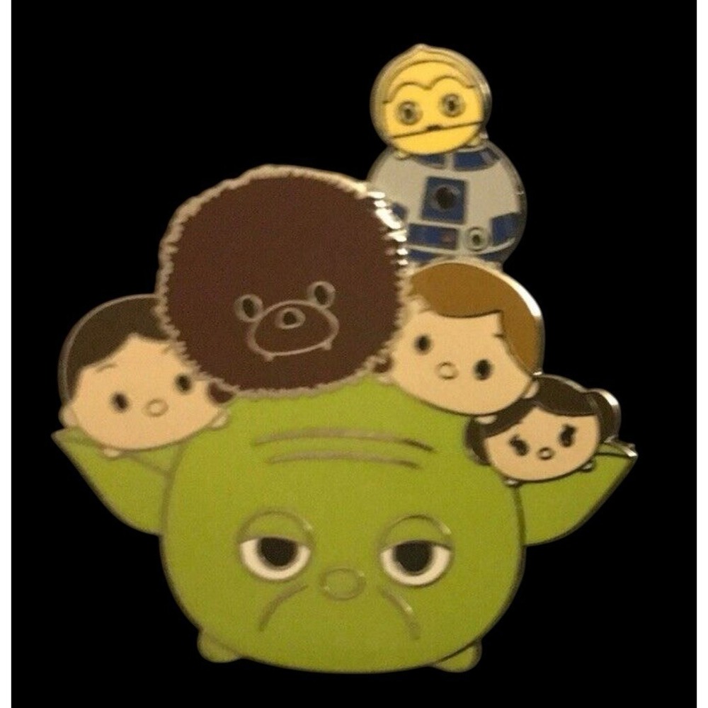Disney - Star Wars - Tsum Tsum - Yoda Chewbacca Leia Luke C3PO R2D2 Slider Pin
